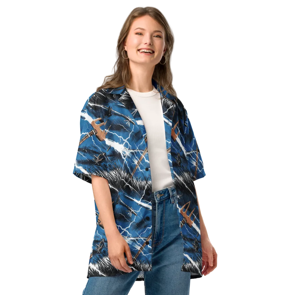 Neptune’s Static on Button Shirt — Front