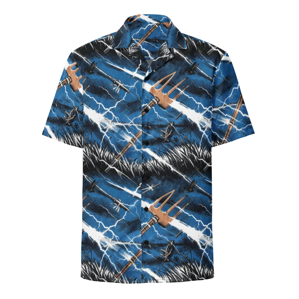 Neptune’s Static on Button Shirt — Front
