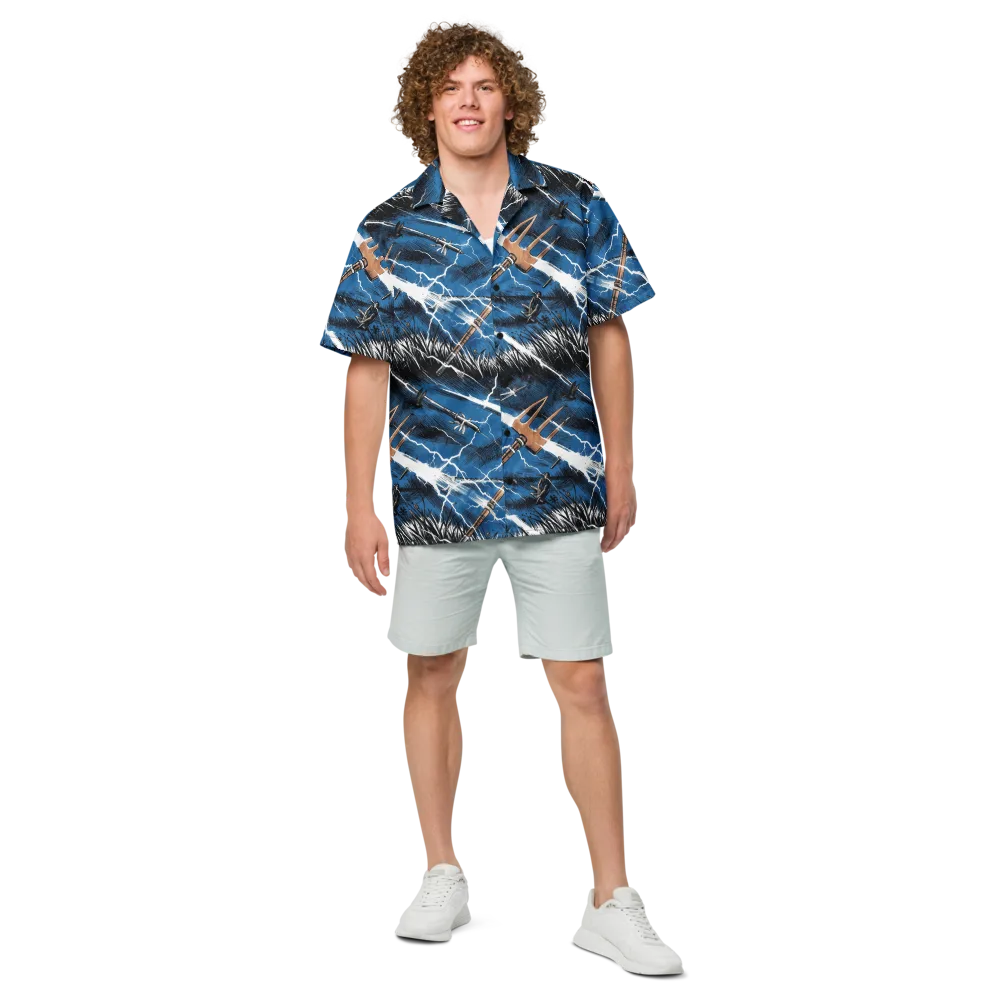 Neptune’s Static on Button Shirt — Front