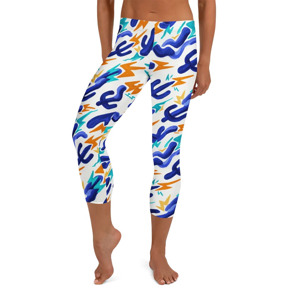 Bluebolt on Capri Leggings — Front