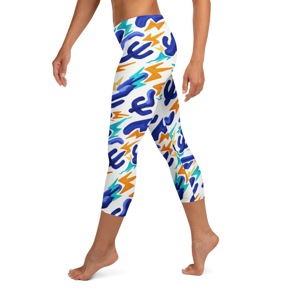 Bluebolt on Capri Leggings — Left