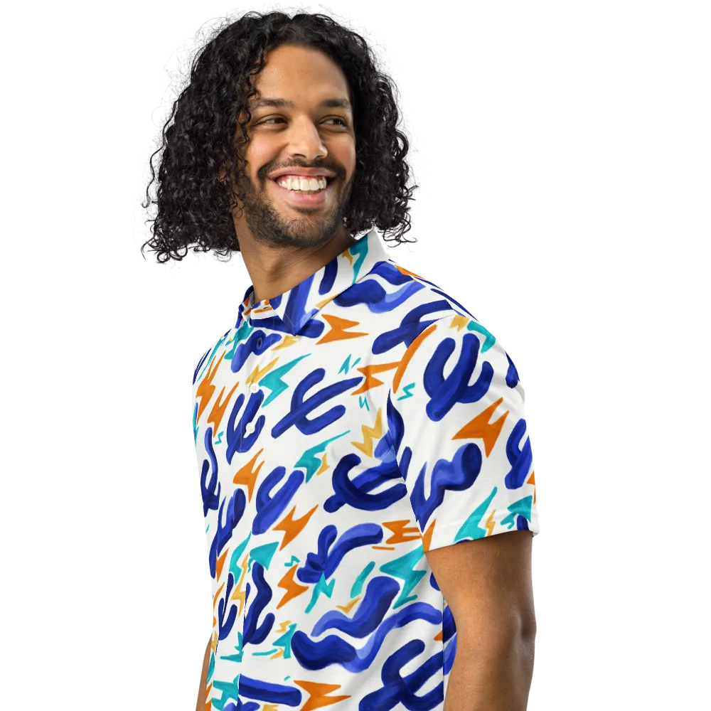 Bluebolt on Men's Slim Fit Polo Shirt — Left Front