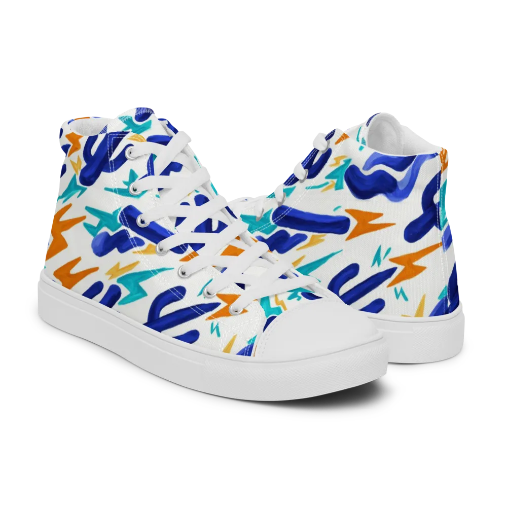 Bluebolt on Men's High Top Canvas Shoes — Right