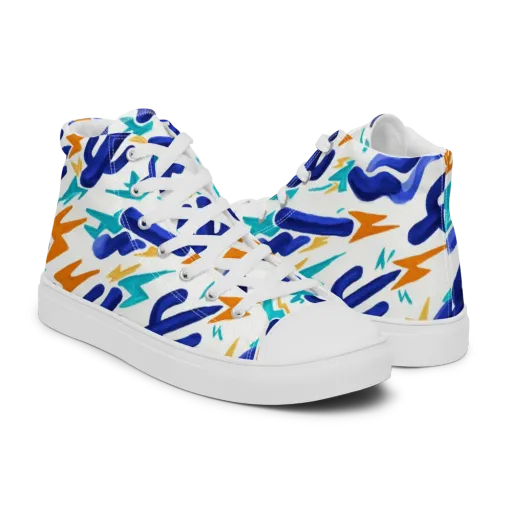 Bluebolt on a Men's High Top Canvas Shoes