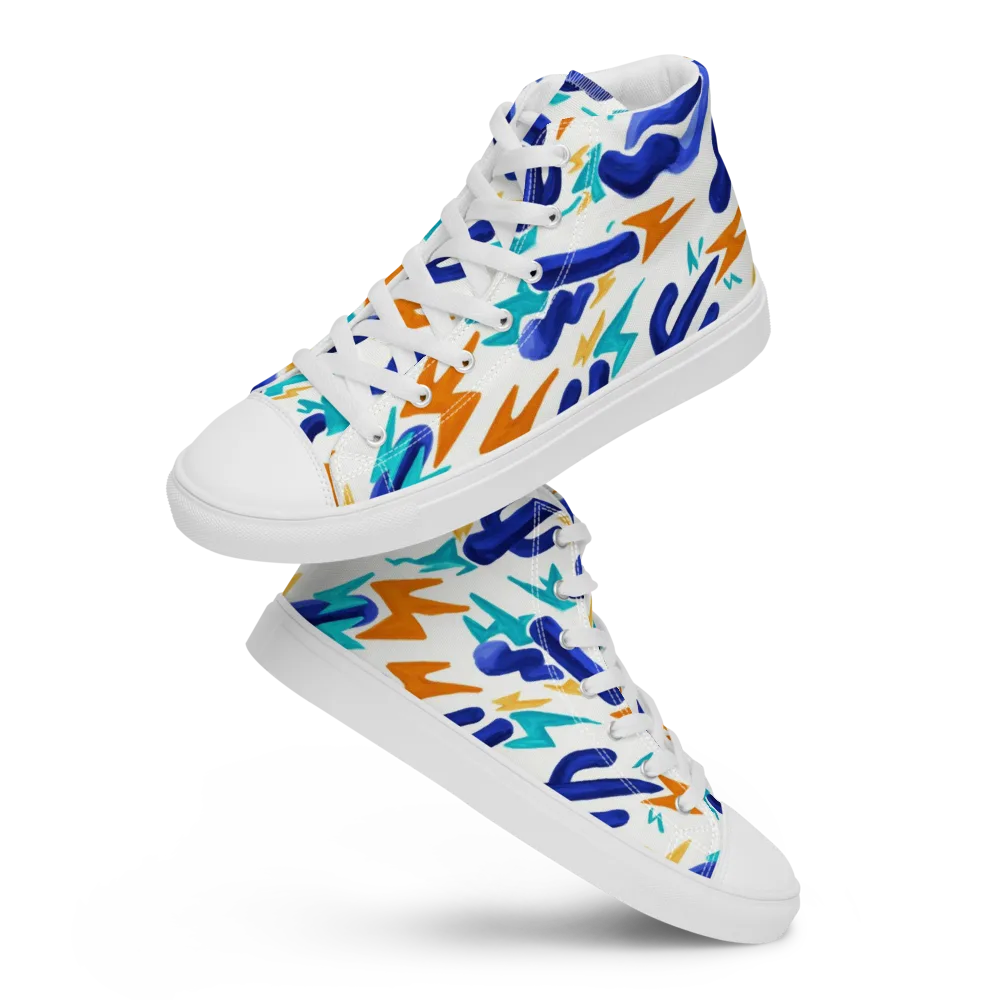 Bluebolt on Men's High Top Canvas Shoes — Front