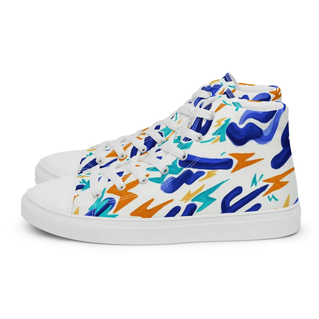 Bluebolt on Women's High Top Canvas Shoes — Left