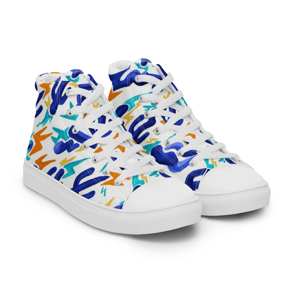 Bluebolt on Women's High Top Canvas Shoes — Right Front