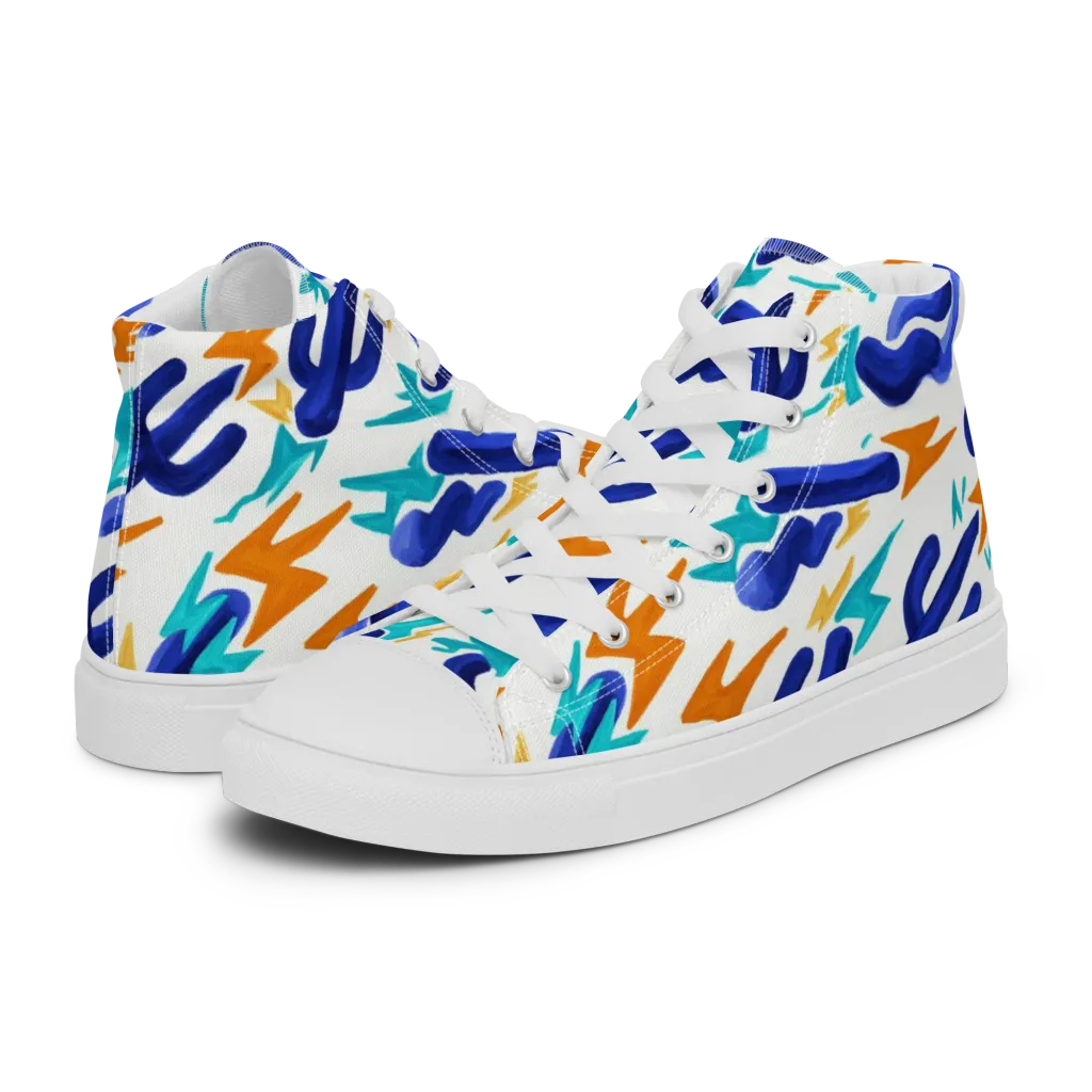Bluebolt on Women's High Top Canvas Shoes — Left
