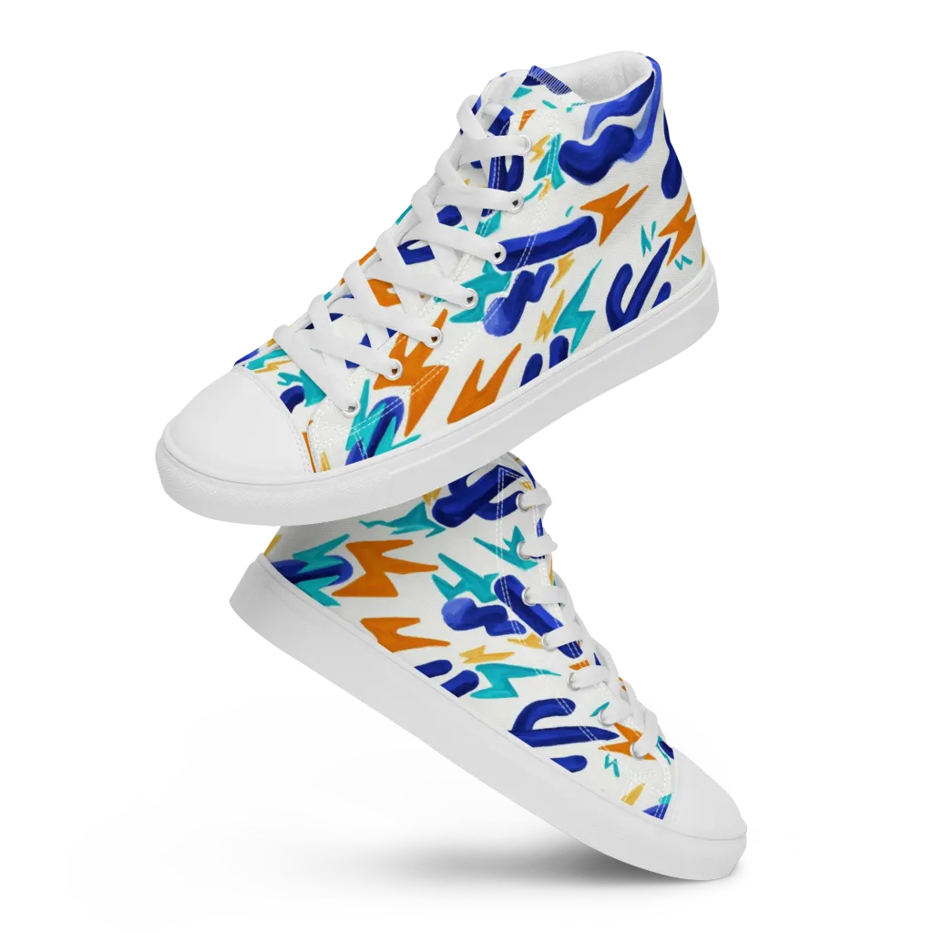 Bluebolt on Women's High Top Canvas Shoes — Front