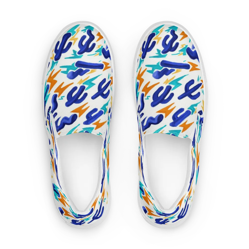 Bluebolt on Men's Slip-On Canvas Shoes — Front