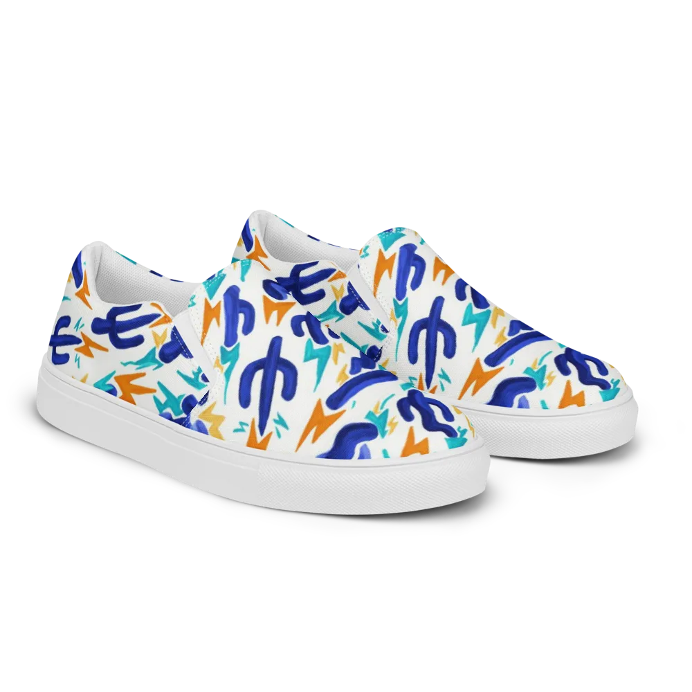 Bluebolt on Men's Slip-On Canvas Shoes — Right Front