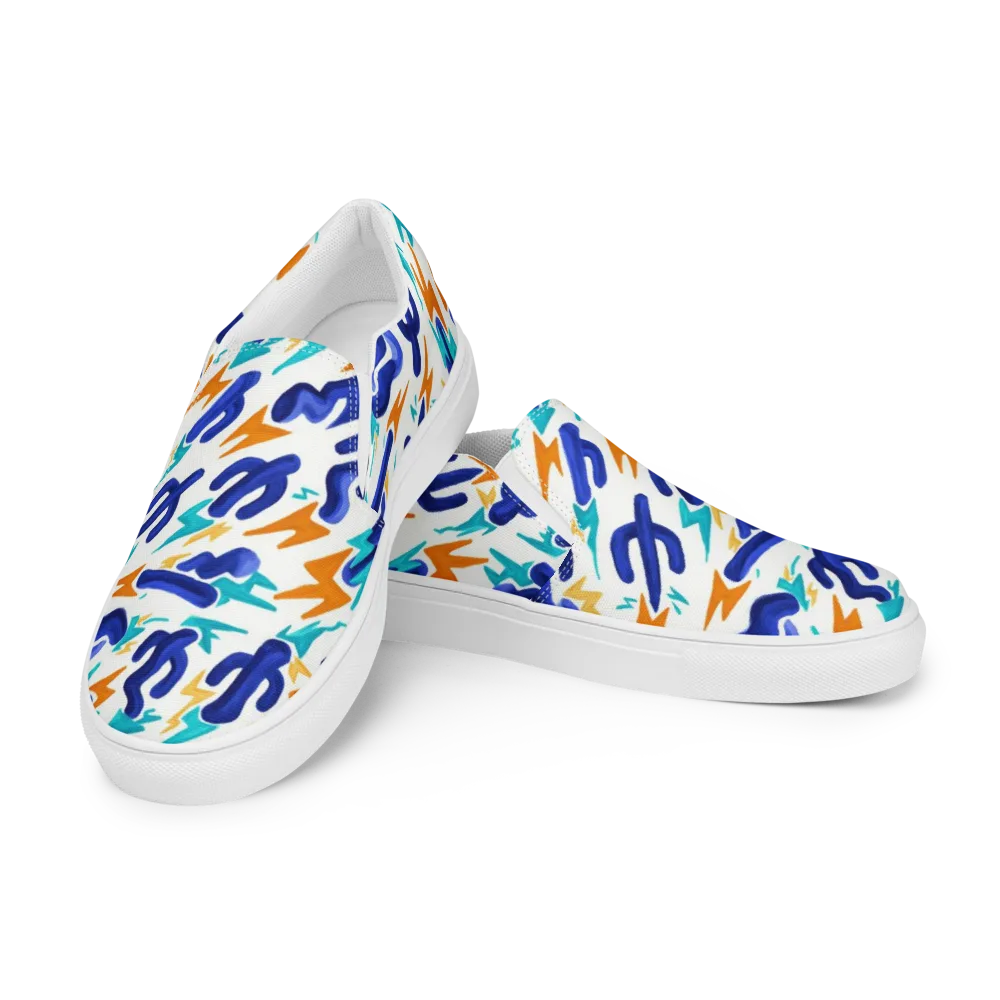 Bluebolt on Men's Slip-On Canvas Shoes — Left Front