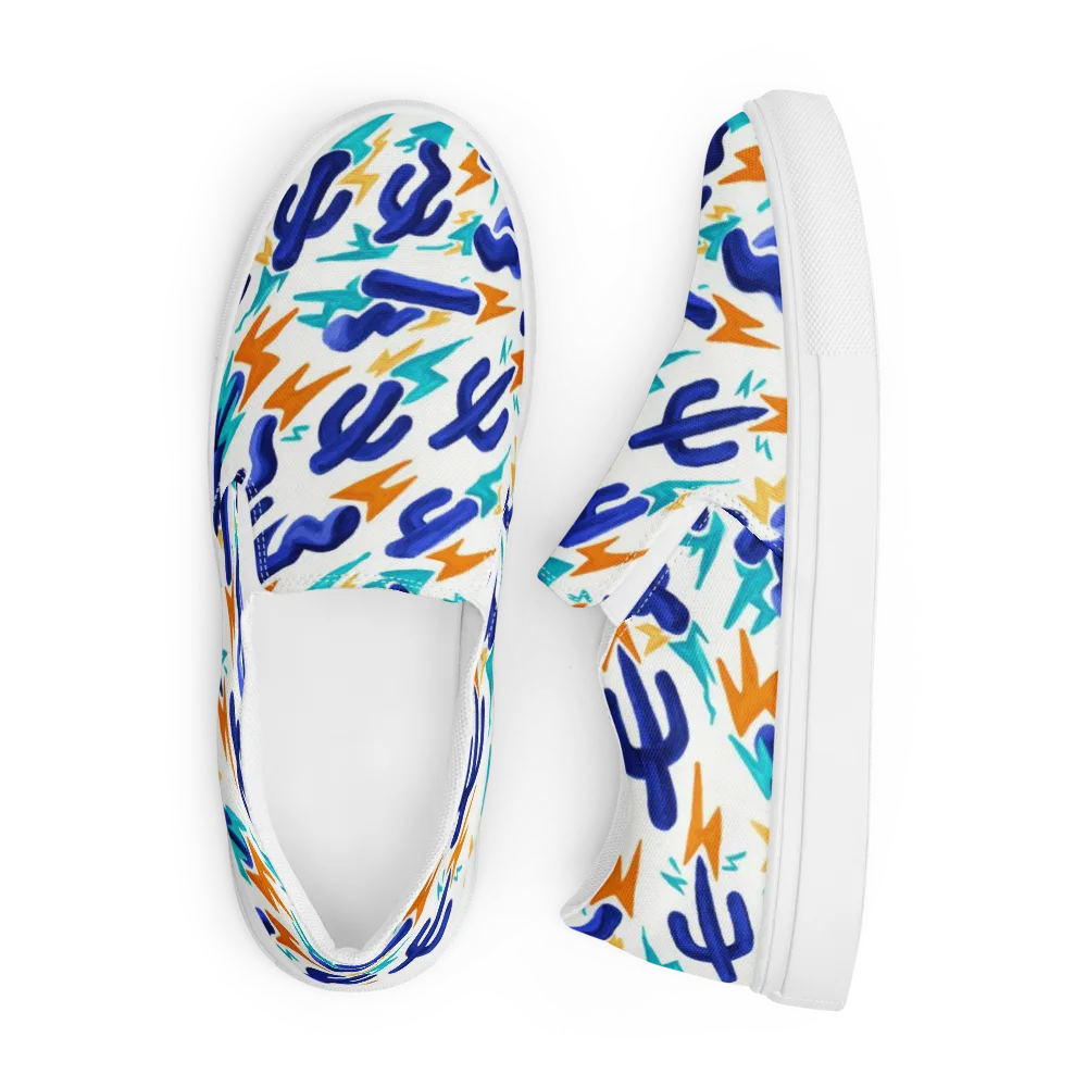 Bluebolt on Men's Slip-On Canvas Shoes — Front