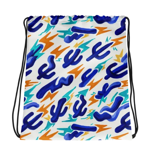 Bluebolt on a Drawstring Bag