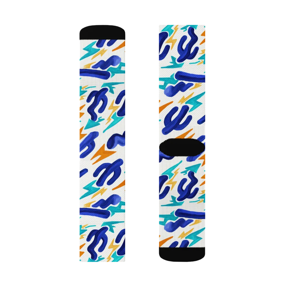 Bluebolt on Socks — Left Sock