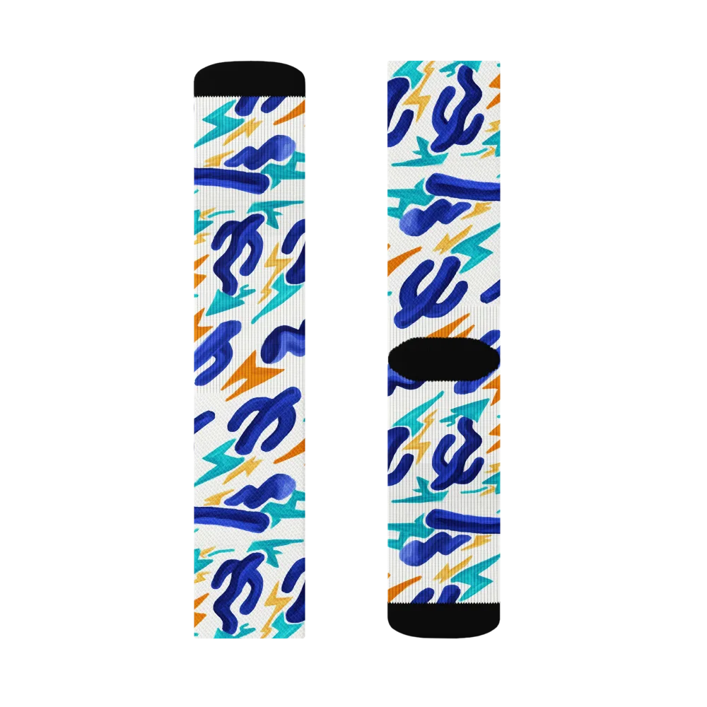 Bluebolt on Socks — Right Sock