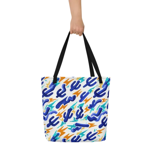 Bluebolt on a Large Tote Bag W/ Pocket