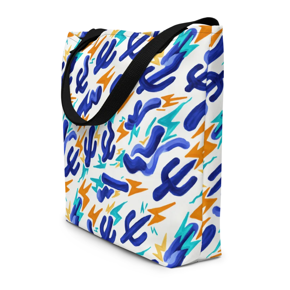 Bluebolt on Large Tote Bag W/ Pocket — Front