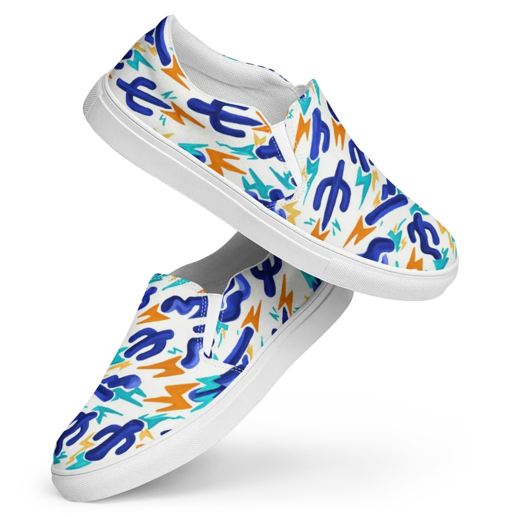Bluebolt on Women's Slip-On Canvas Shoes — Front