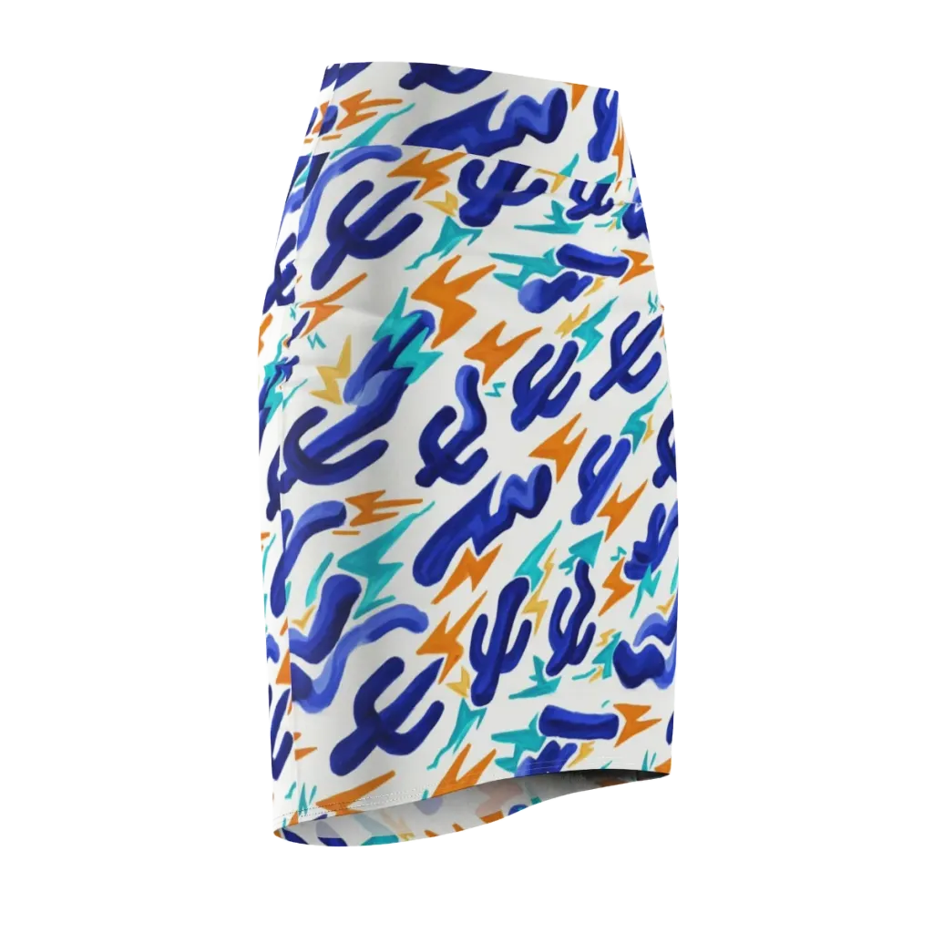 Bluebolt on Pencil Skirt — Front Side