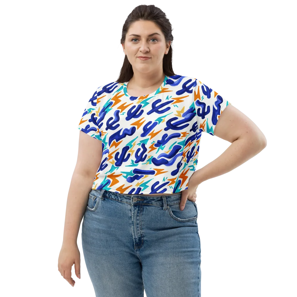 Bluebolt on Crop Tee — Front