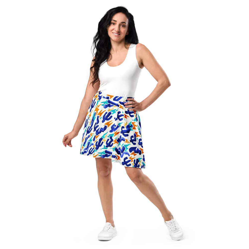 Bluebolt on Skater Skirt — Front