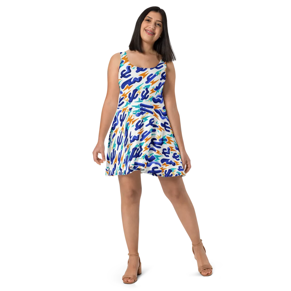 Bluebolt on Skater Dress — Front