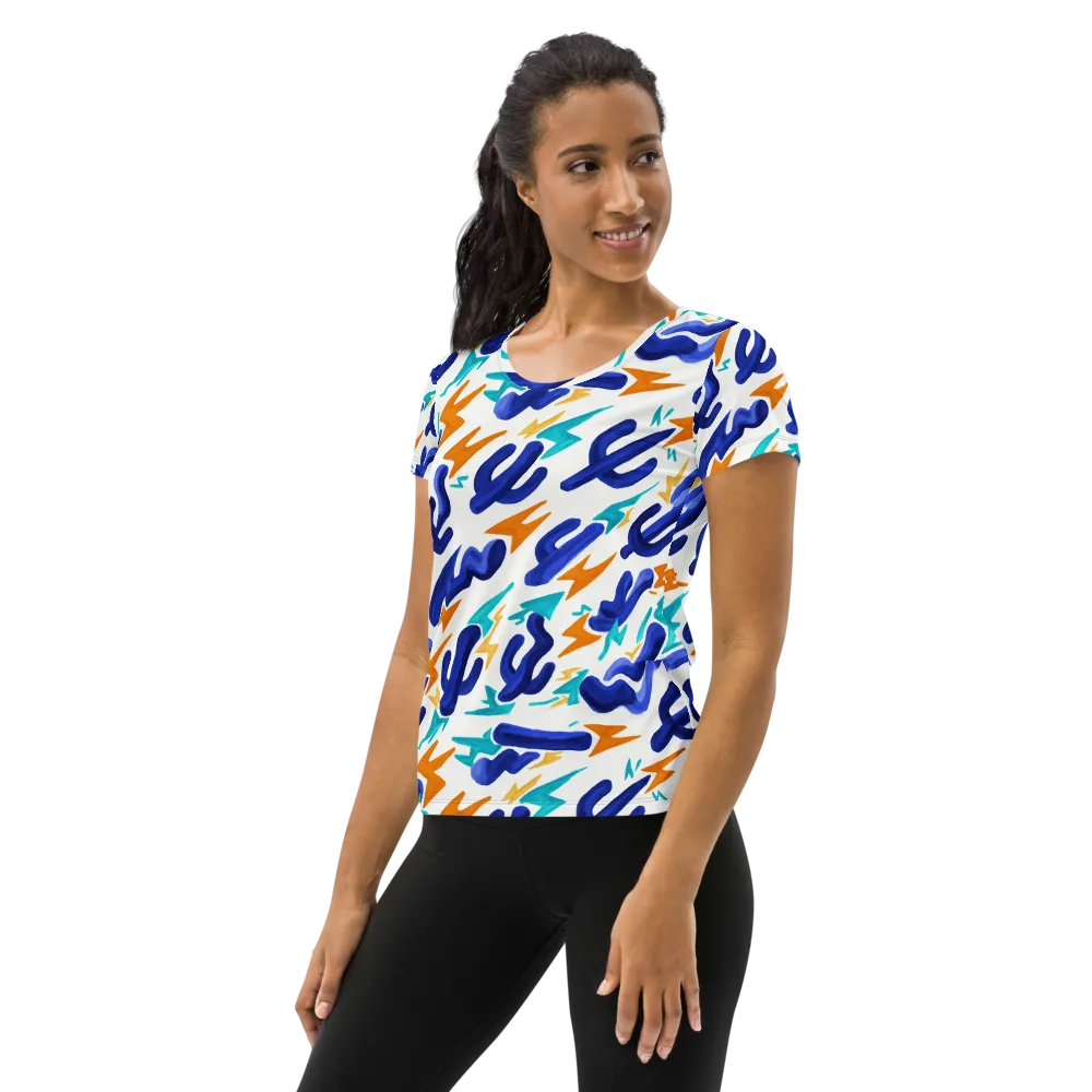 Bluebolt on Women's Athletic T-Shirt — Left