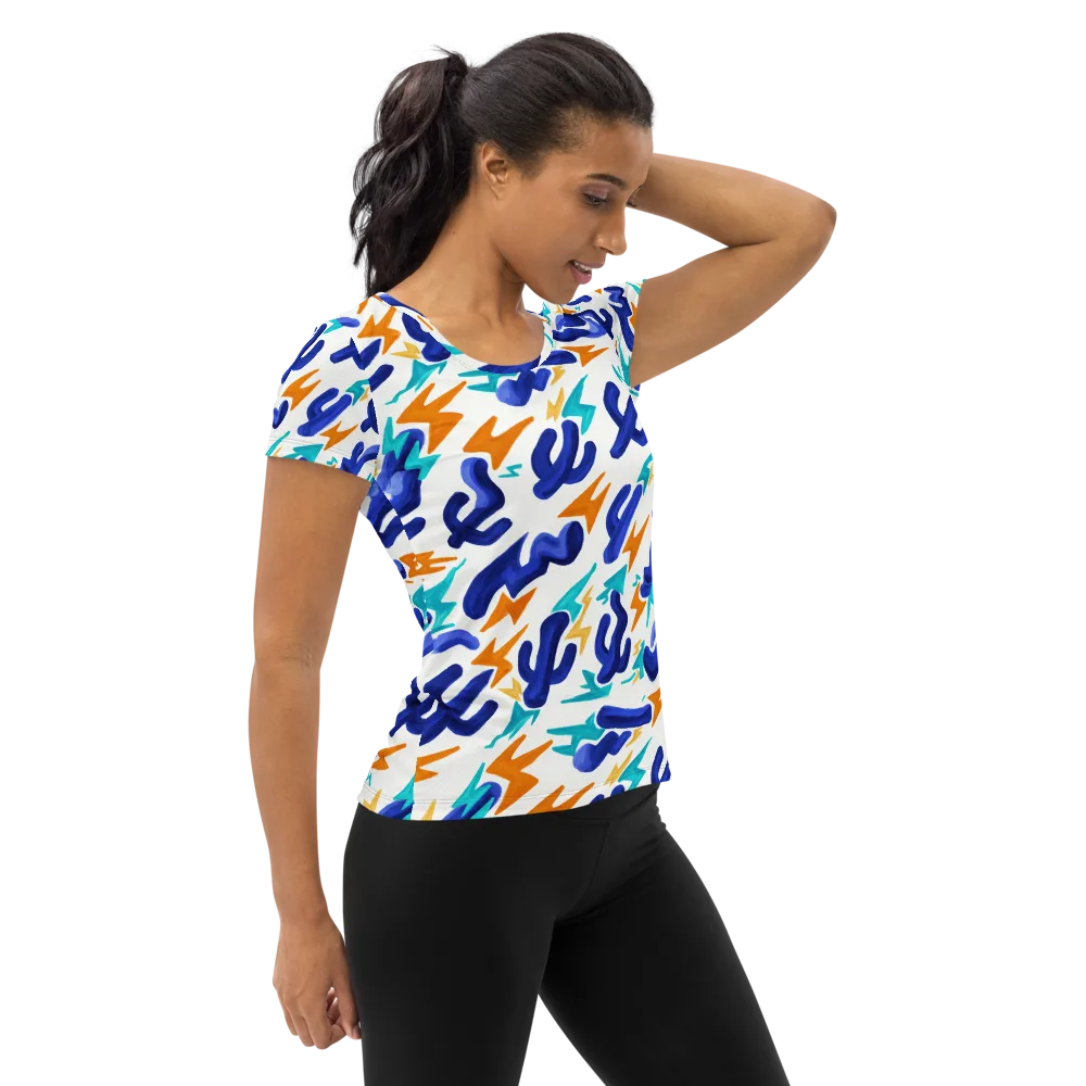 Bluebolt on Women's Athletic T-Shirt — Right