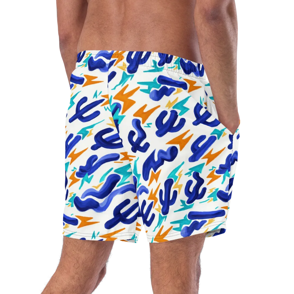 Bluebolt on Swim Trunks — Right Back