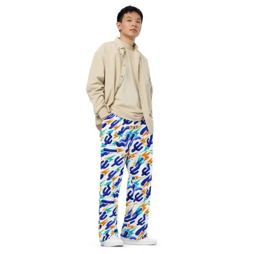 Bluebolt on a Wide-Leg Pants
