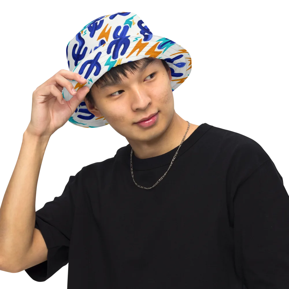 Bluebolt on Reversible Bucket Hat — Front Inside