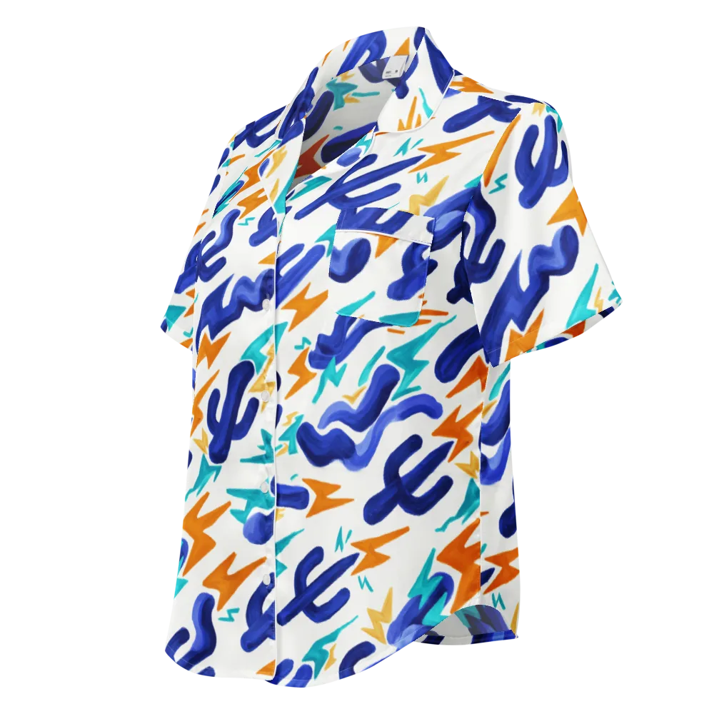 Bluebolt on Women's Short Sleeve Pajama Top — Left Front