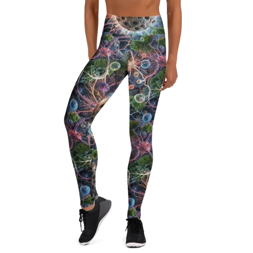 Cellular Cosmos on a Yoga Leggings