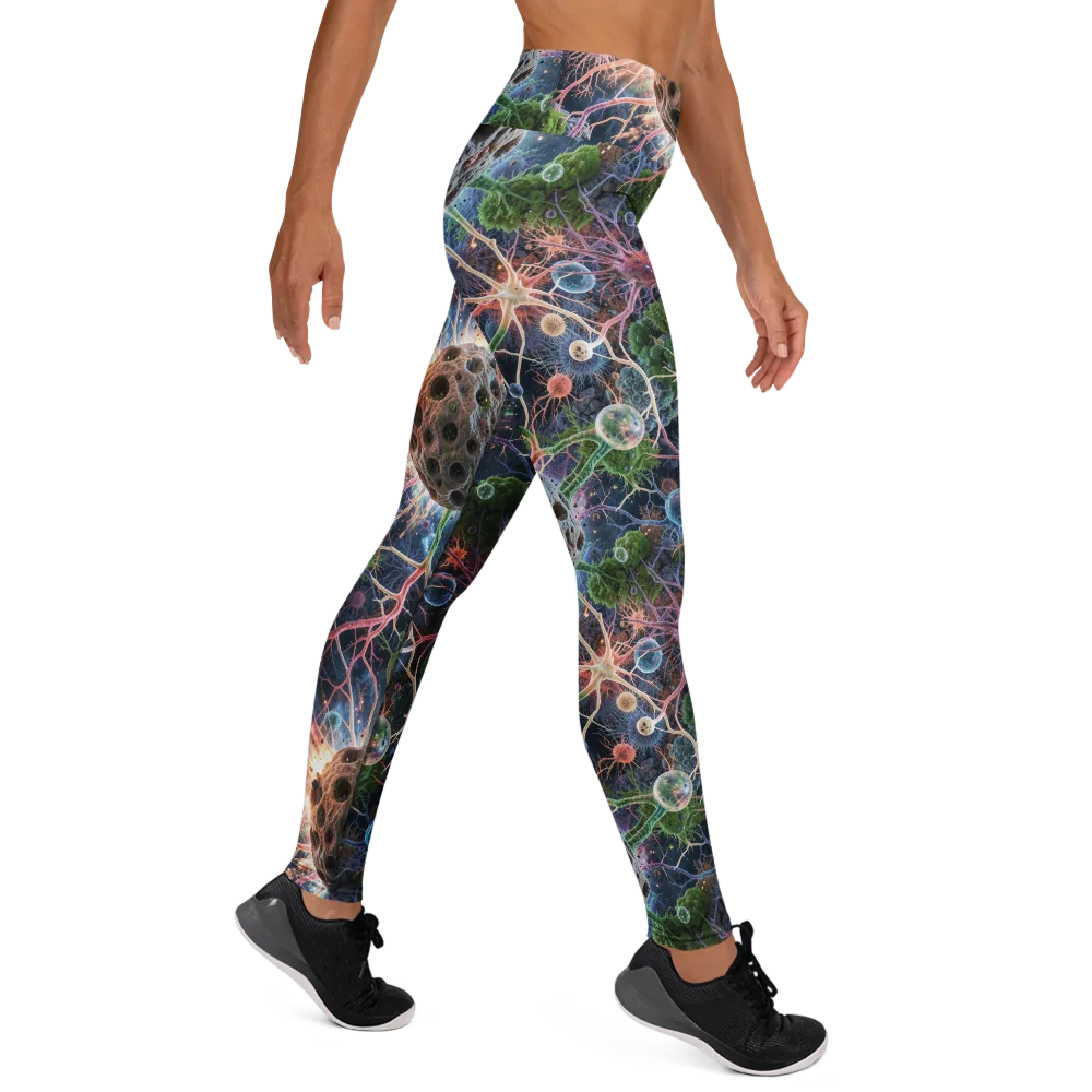 Cellular Cosmos on Yoga Leggings — Right