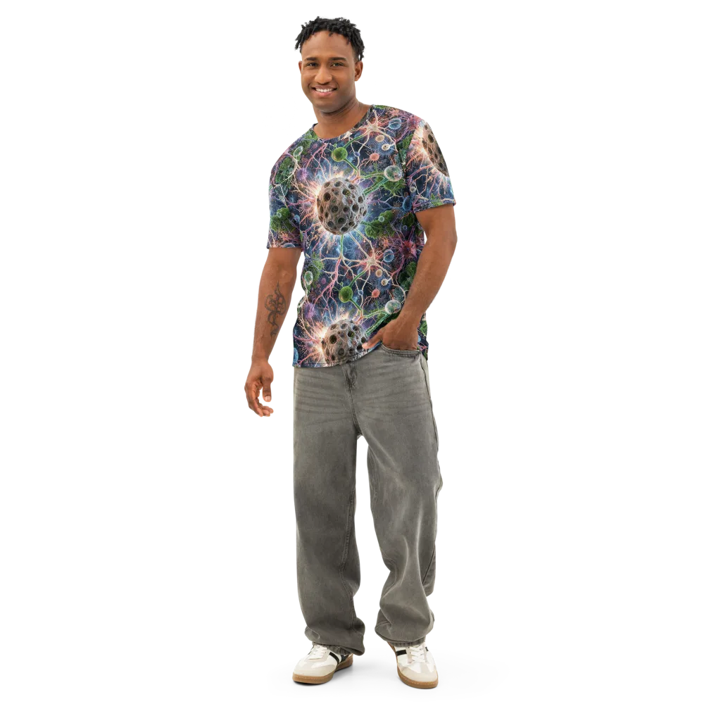 Cellular Cosmos on Men's Cotton Crew Neck T-Shirt — Front