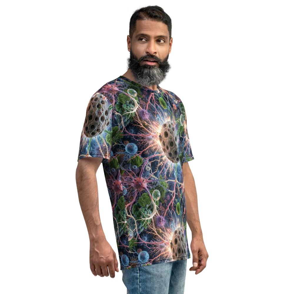 Cellular Cosmos on Men's Crew Neck T-Shirt — Right
