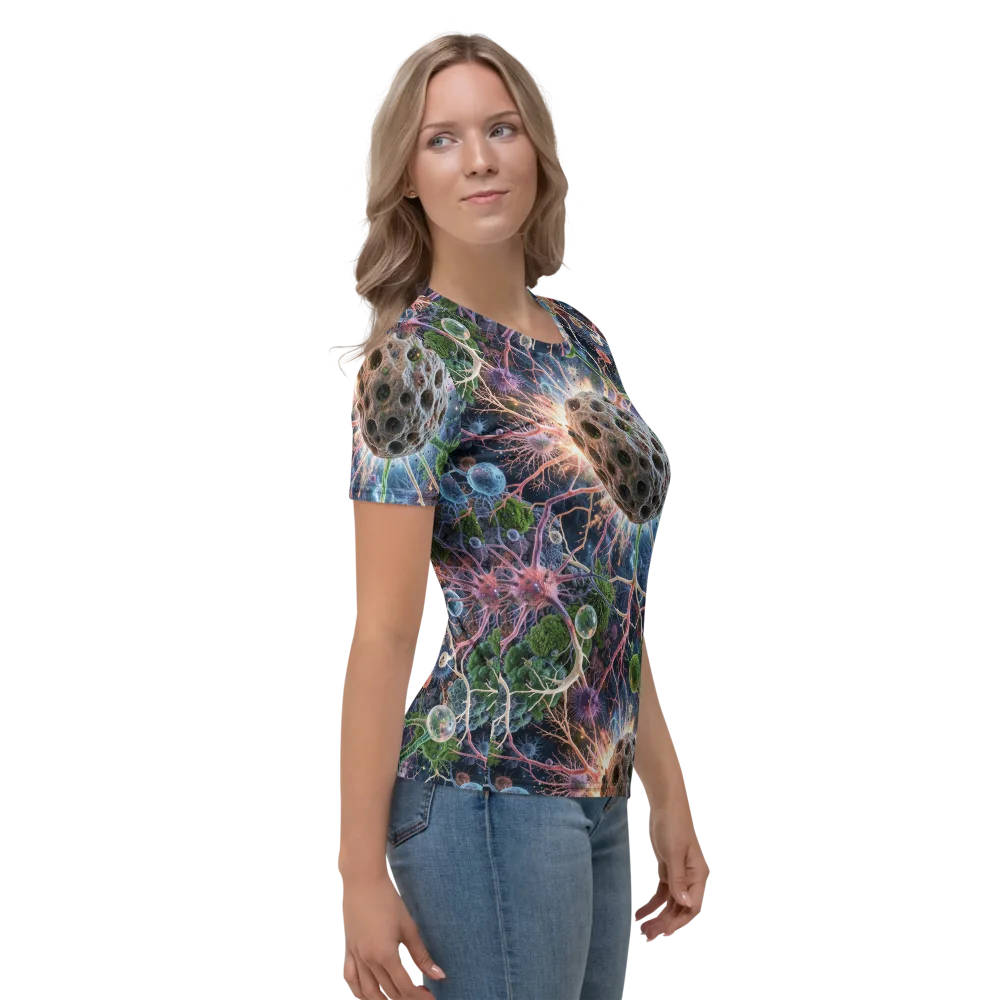 Cellular Cosmos on Women's Crew Neck T-Shirt — Right