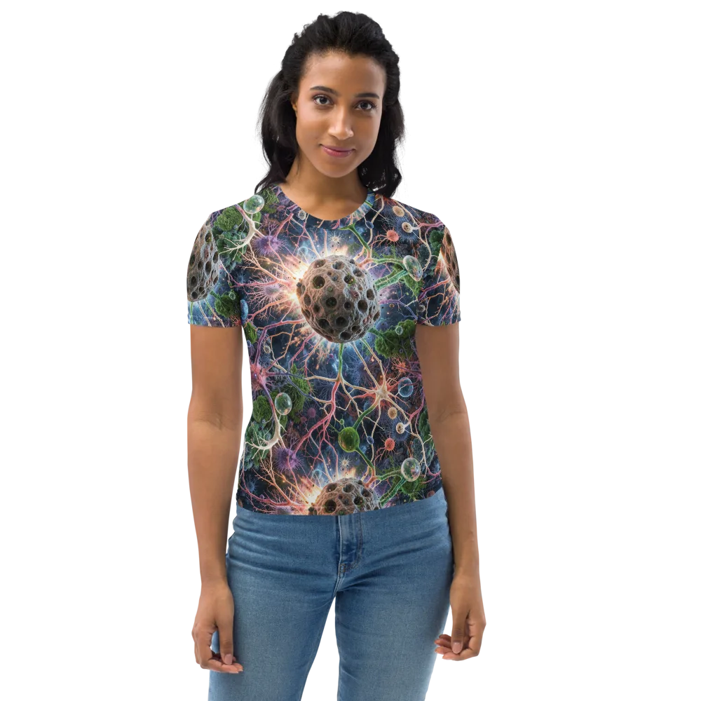 Cellular Cosmos on Women's Crew Neck T-Shirt — Front