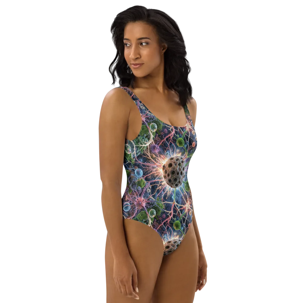 Cellular Cosmos on One-Piece Swimsuit — Right