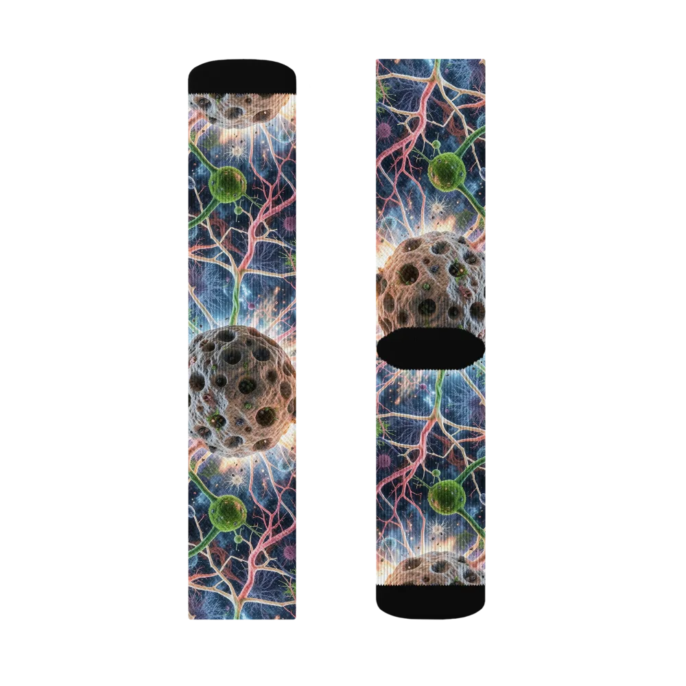 Cellular Cosmos on Socks — Right Sock