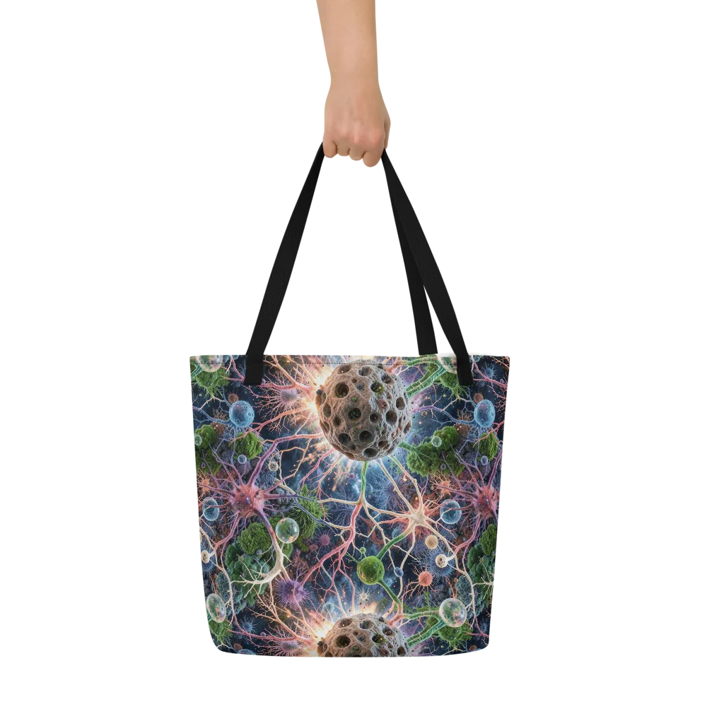 Cellular Cosmos on Large Tote Bag W/ Pocket — Front