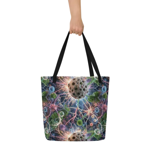 Cellular Cosmos on a Large Tote Bag W/ Pocket