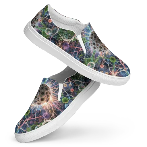 Cellular Cosmos on a Women's Slip-On Canvas Shoes