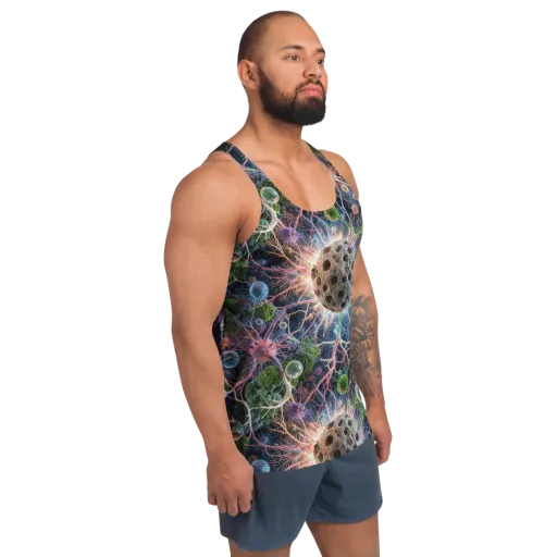 Cellular Cosmos on a Men's Tank Top