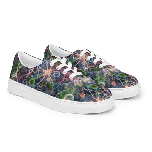 Cellular Cosmos on a Men's Lace-Up Canvas Shoes