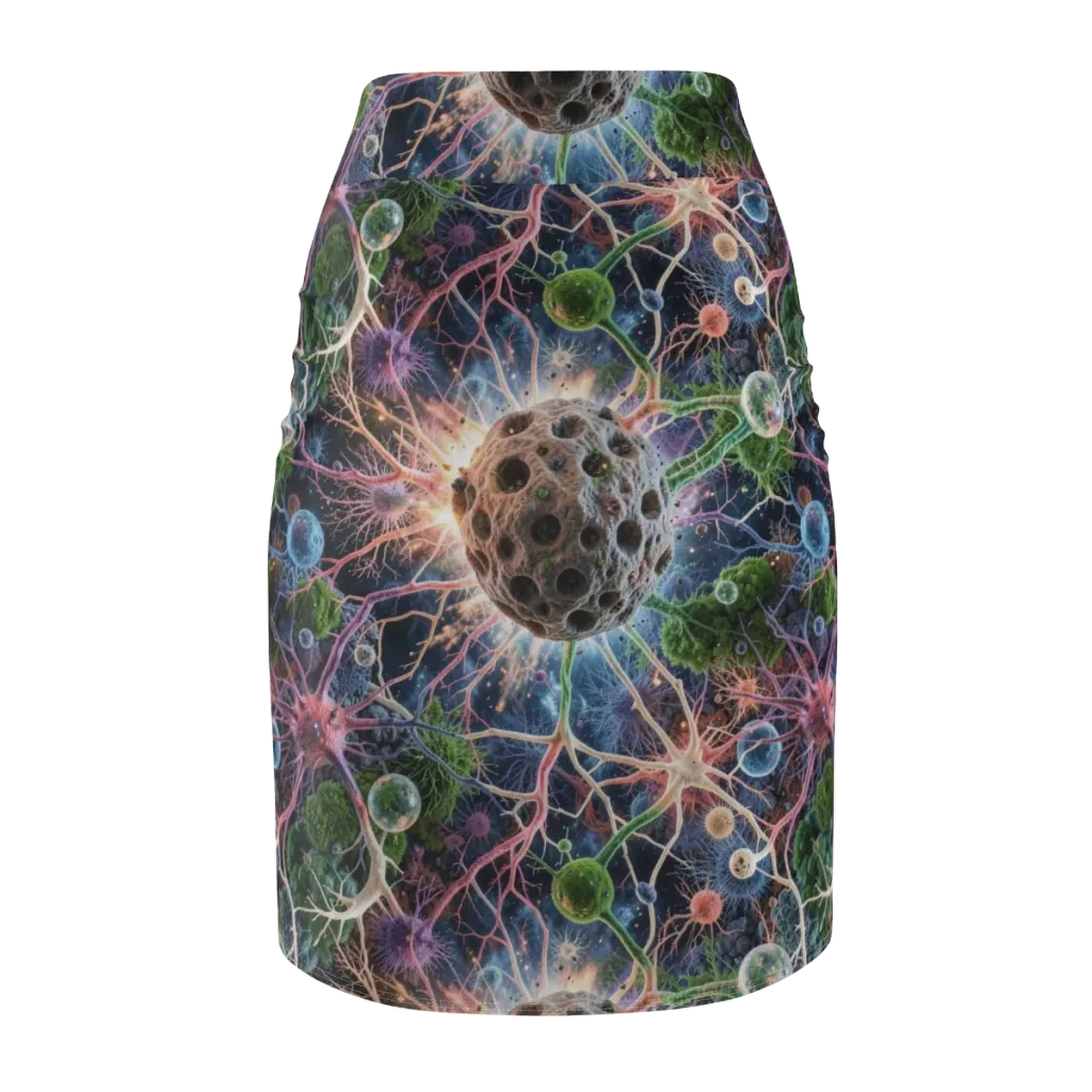 Cellular Cosmos on Pencil Skirt — Back