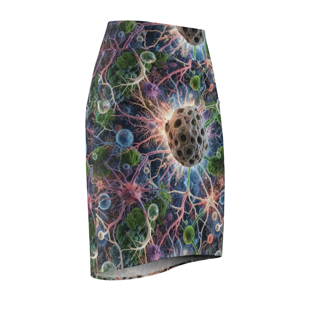 Cellular Cosmos on Pencil Skirt — Front Side