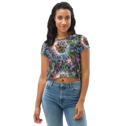 Cellular Cosmos on a Crop Tee