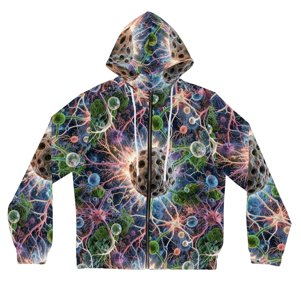 Cellular Cosmos on Women's Full-Zip Hoodie — Front